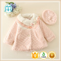 Tamanhos personalizados itens para crianças preço barato inverno vestuário OEM para crianças roupas casacos / casacos dooted com chapéus rosa